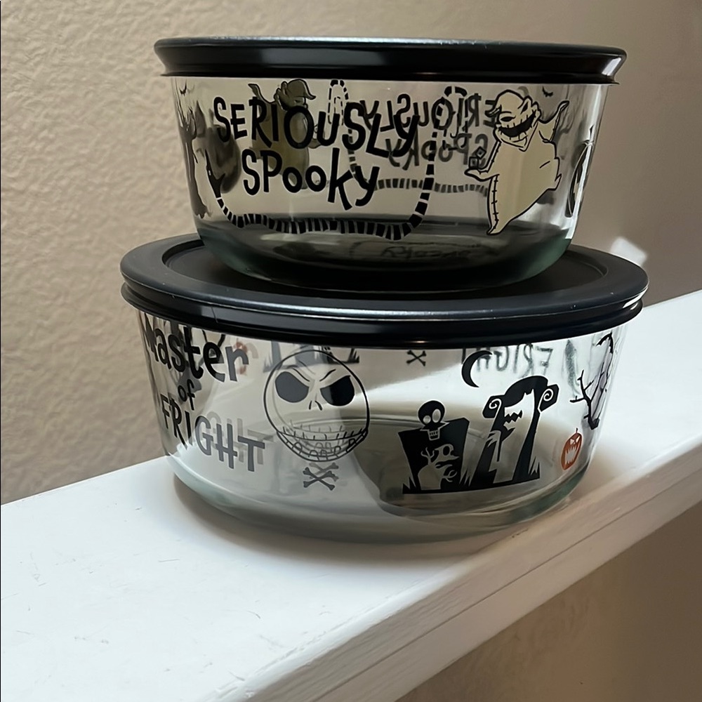 Nightmare before Christmas Pyrex glass bowls